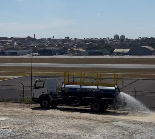 Umectação e lavagem de vias.